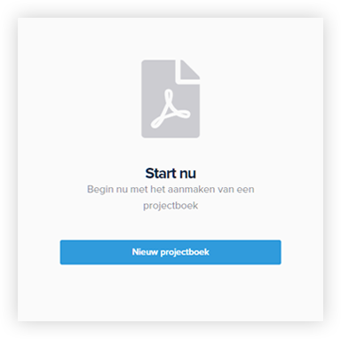 Voor het eerst een Projectboek aanmaken