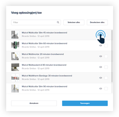 Bekijk gekozen oplossing