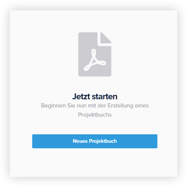 Projektbuch zum ersten Mal anlegen